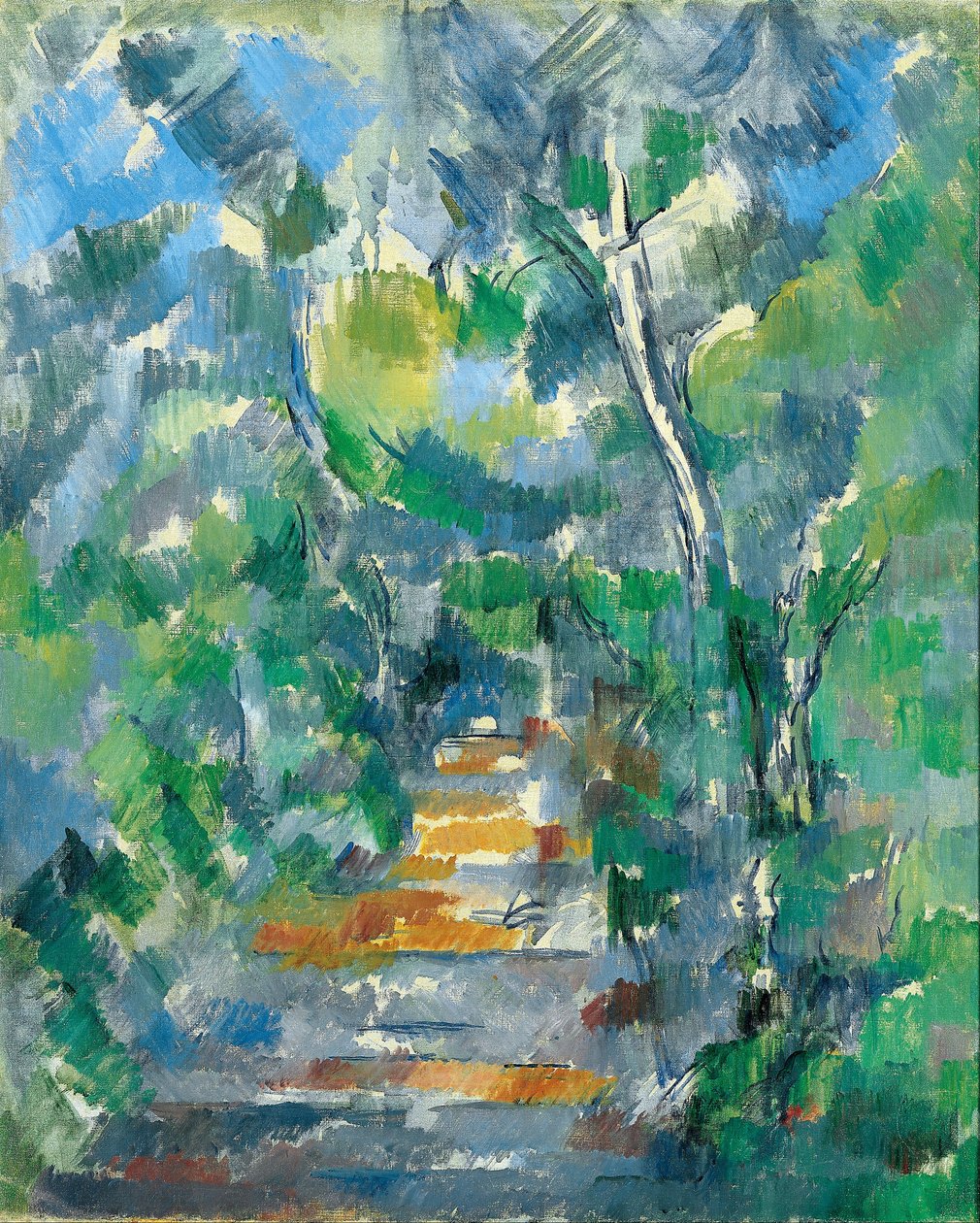 Cena da floresta (caminho de Mas Jolie ao Château noir) de Paul Cézanne