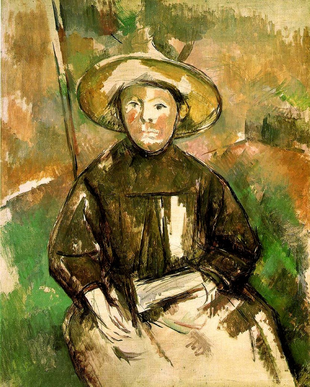 Menina com um chapéu de palha, 1896 de Paul Cézanne