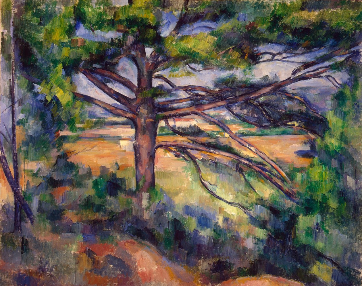 Pinheiro grande e terra vermelha de Paul Cézanne