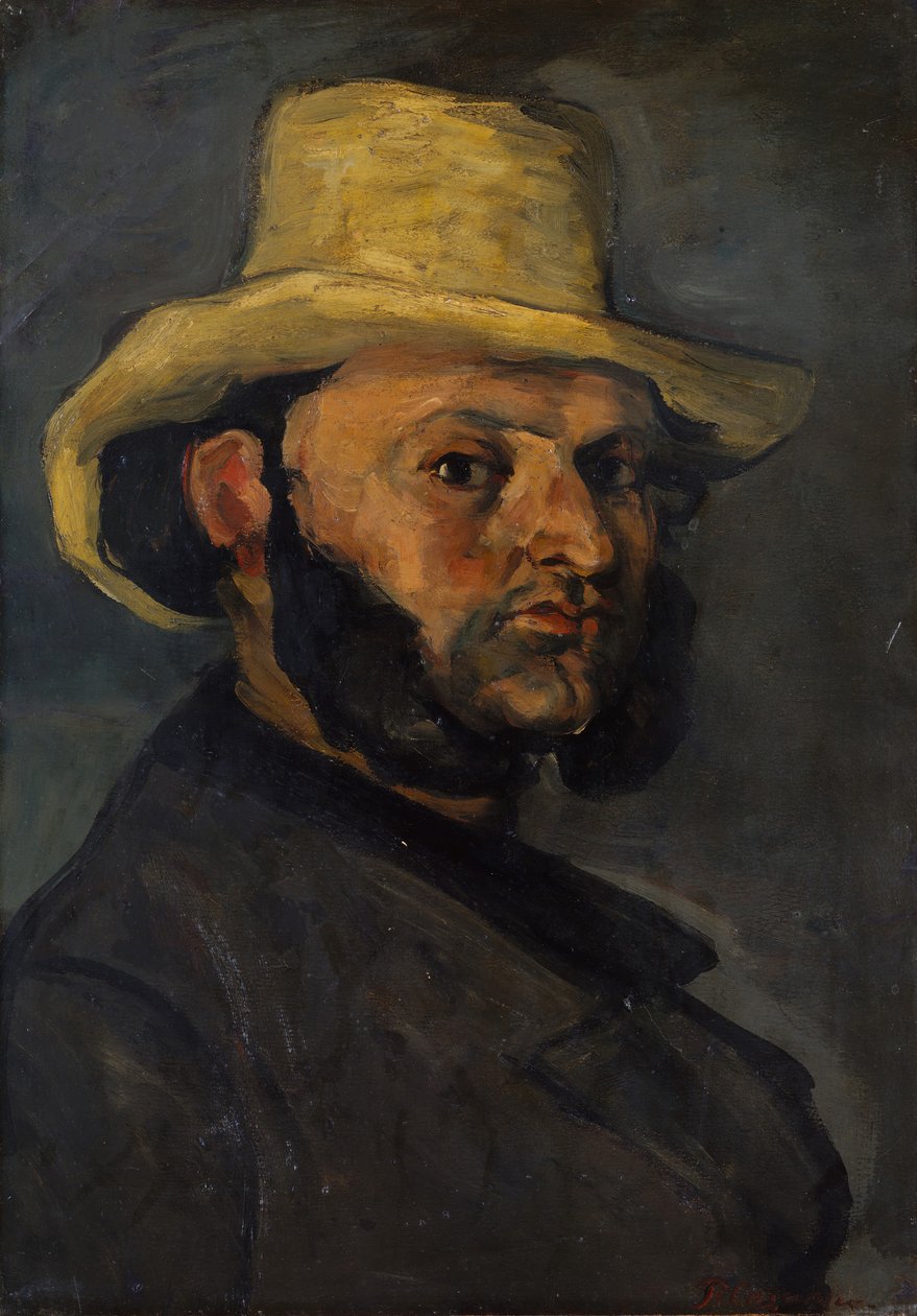 Gustave Boyer b. 1840 em um chapéu de palha, 1870-71. de Paul Cézanne