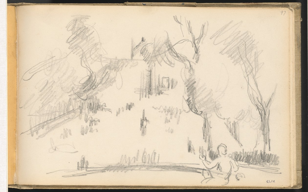 Casa em um parque de Paul Cézanne