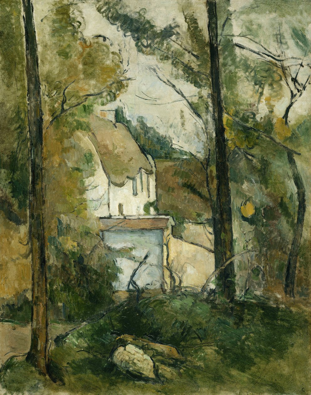 Casa nas árvores, Auvers; Casa nas árvores, Auvers, 1879 de Paul Cézanne