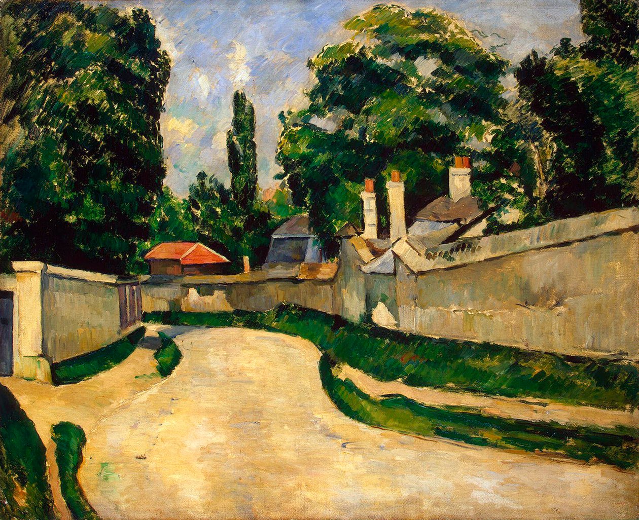 Casas ao longo de uma estrada, c1881 de Paul Cézanne