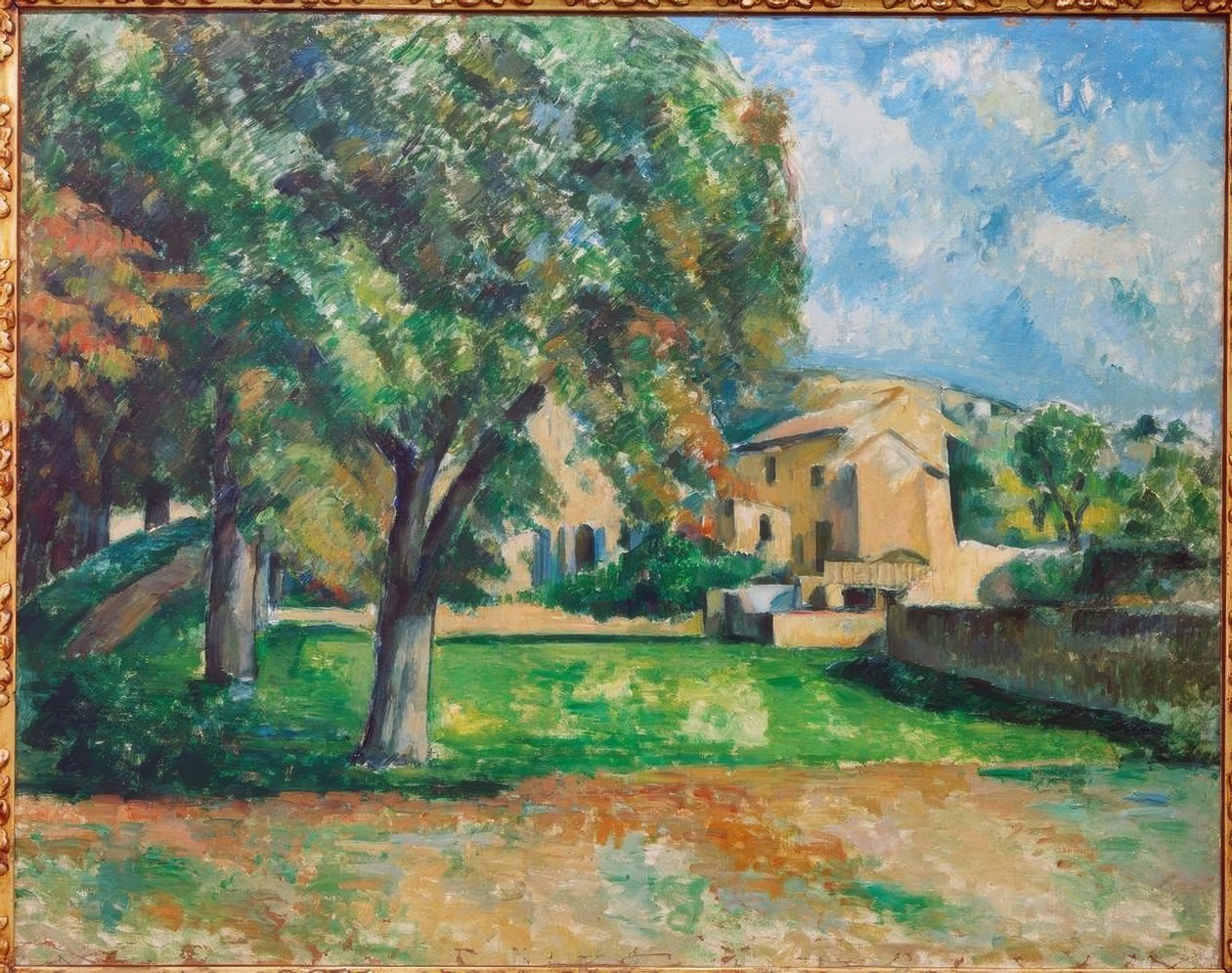 Castanheiros e fazenda em Jas de Bouffan de Paul Cézanne