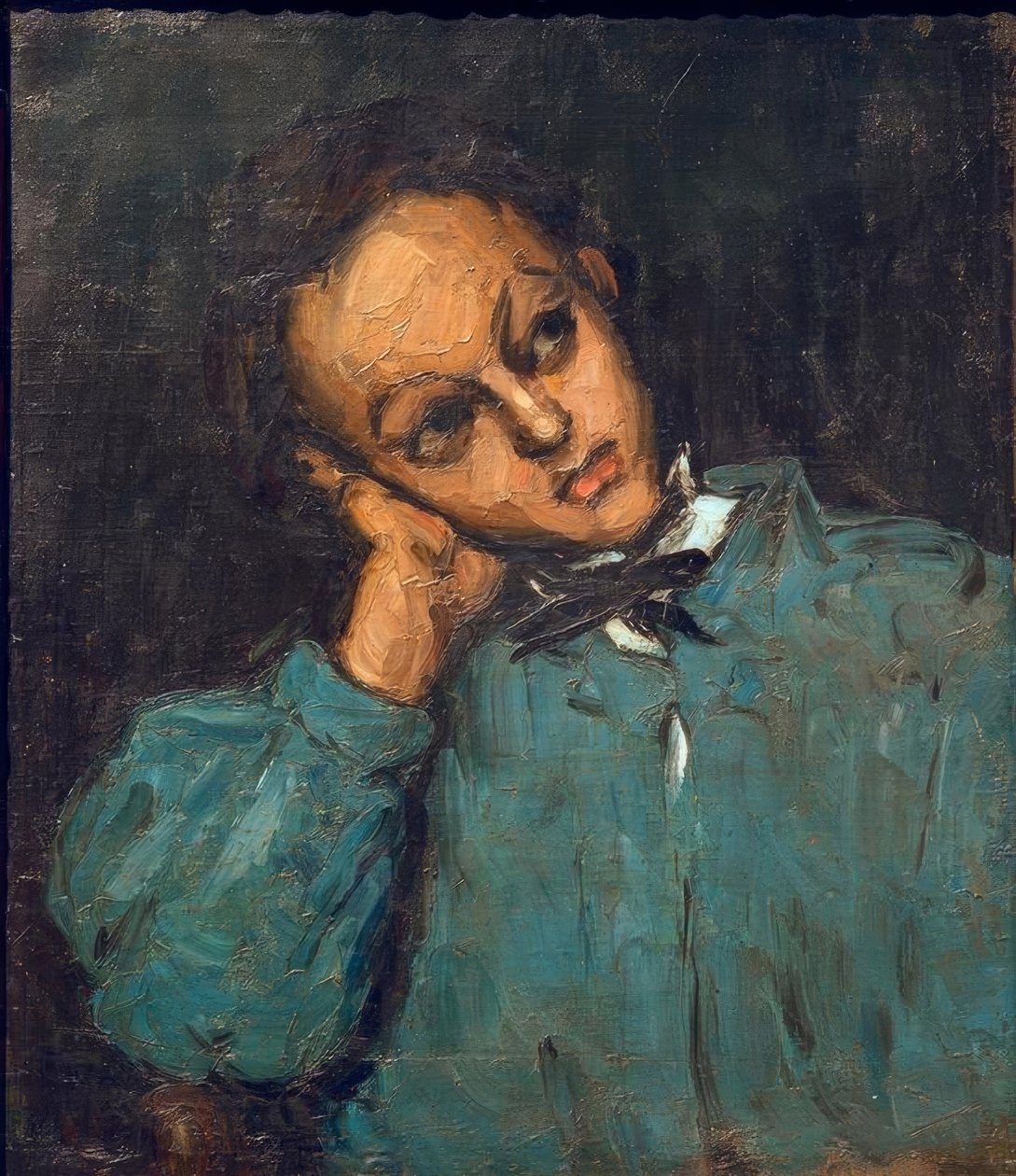 Menino com braço apoiado de Paul Cézanne