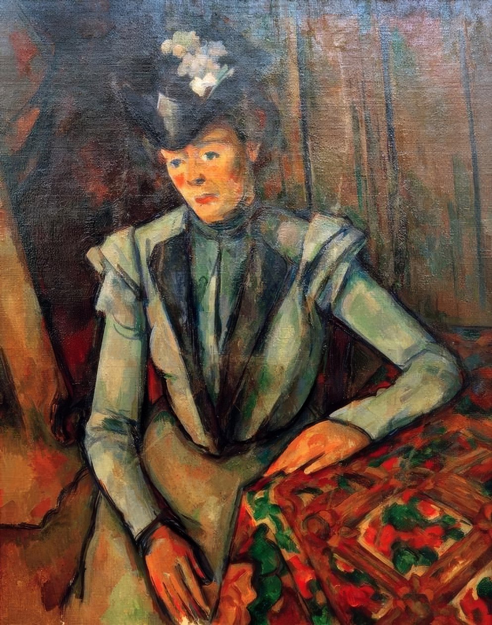 A dama de azul de Paul Cézanne