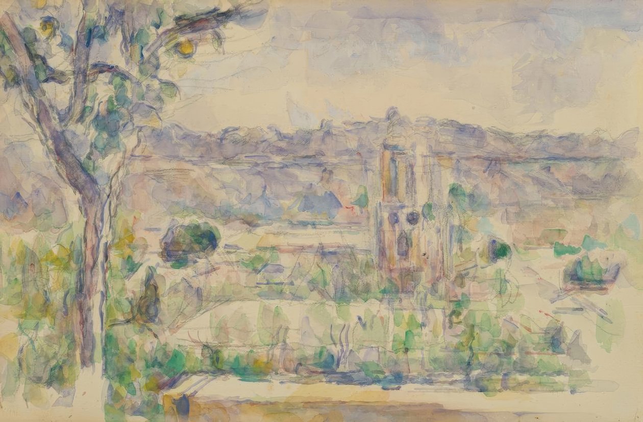A catedral de Aix vista da oficina de Lauves de Paul Cézanne