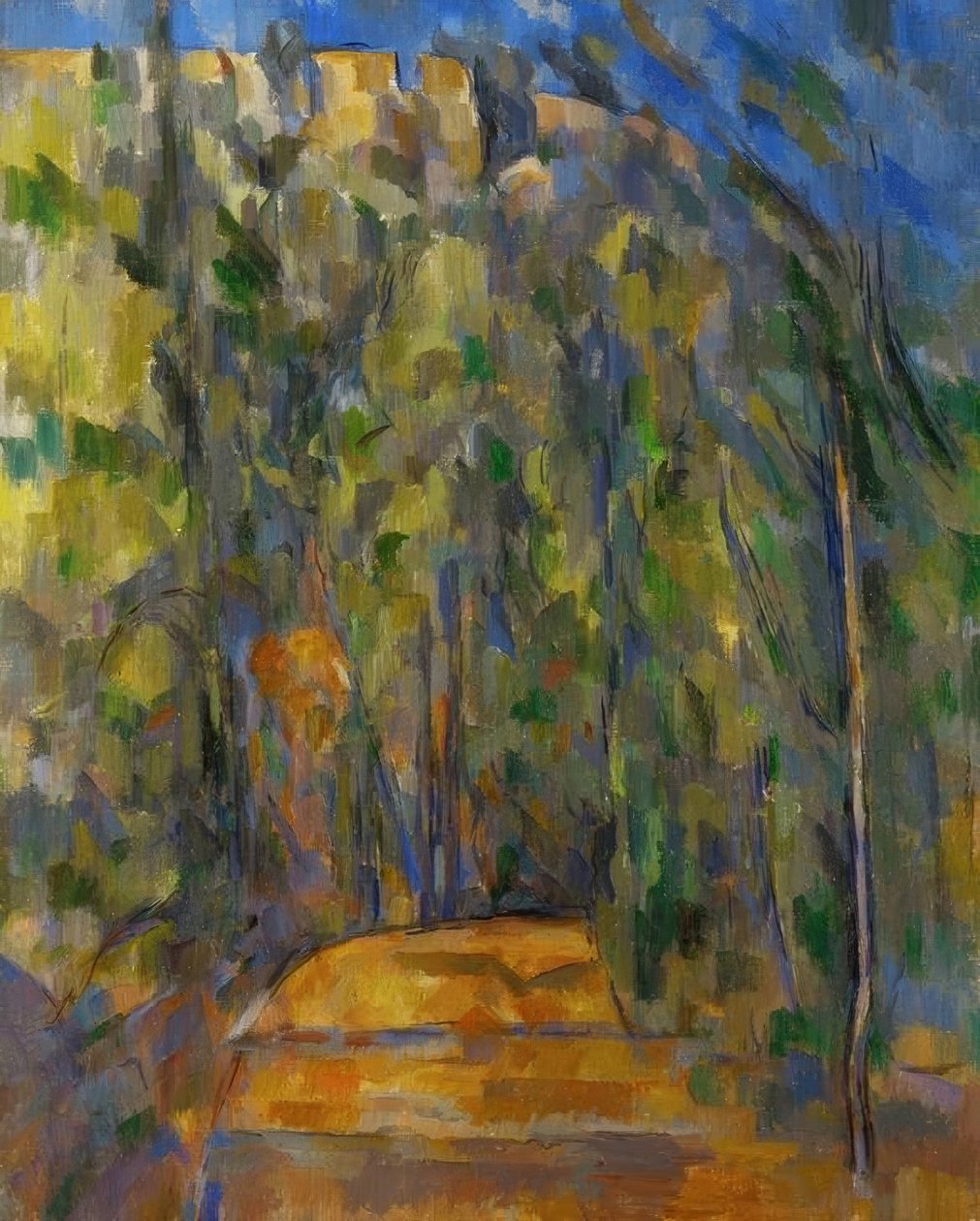 A estrada giratória nos subwoods de Paul Cézanne