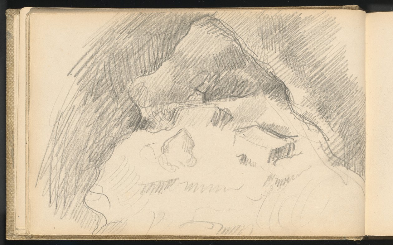 Paisagem vista de dentro de uma caverna de Paul Cézanne