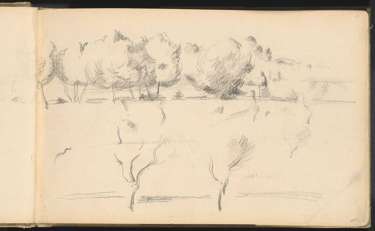 Paisagem com árvores de Paul Cézanne