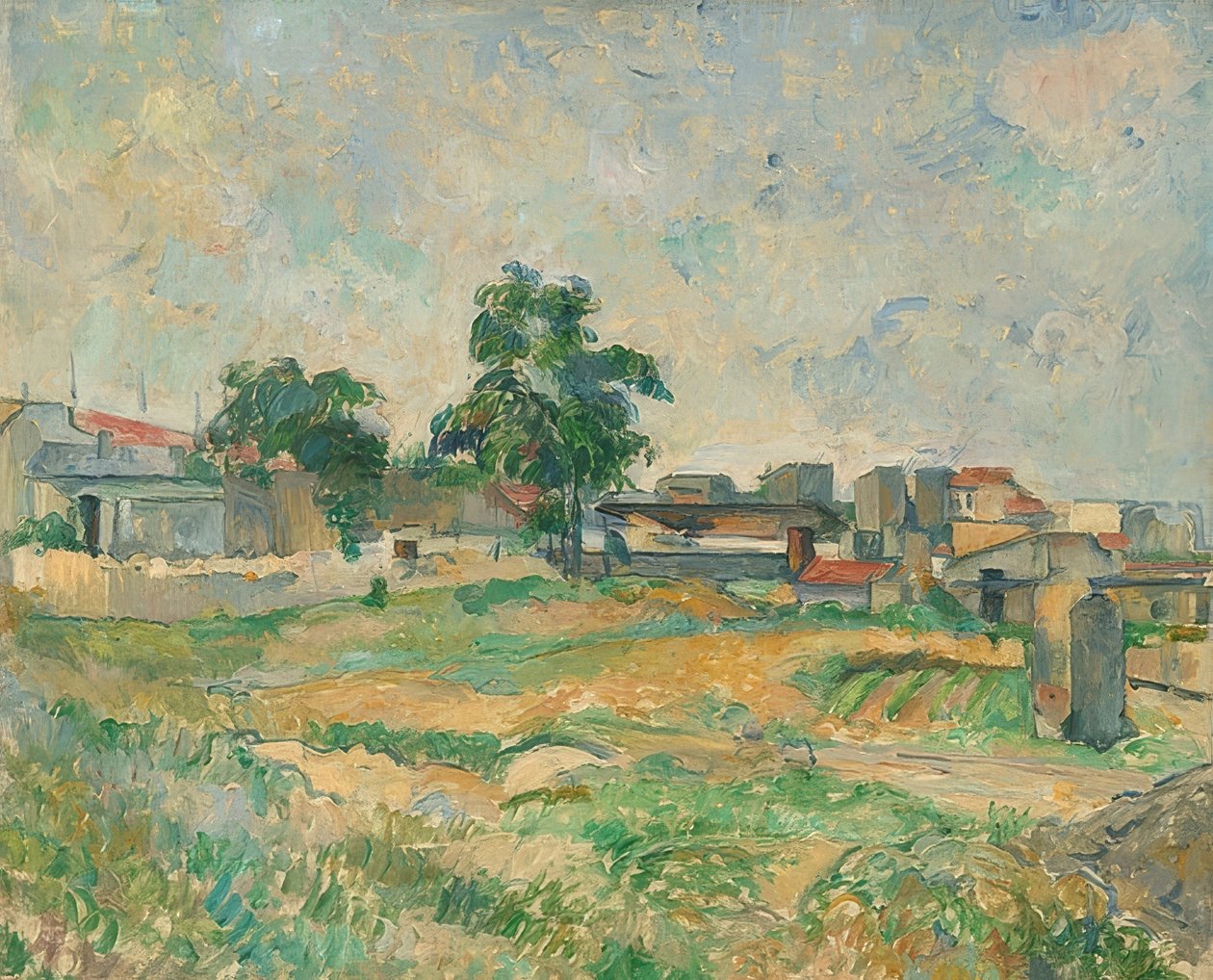 Paisagem perto de Paris. Por volta de 1876 de Paul Cézanne