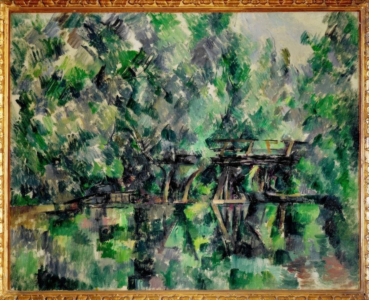 A ponte sobre o lago de Paul Cézanne