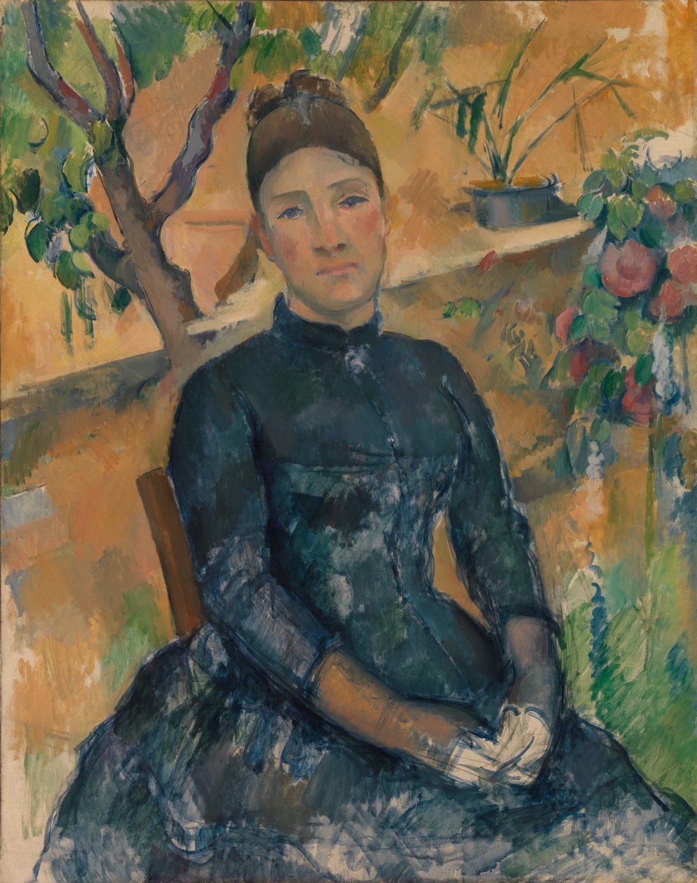 Madame Cézanne na estufa de Paul Cézanne