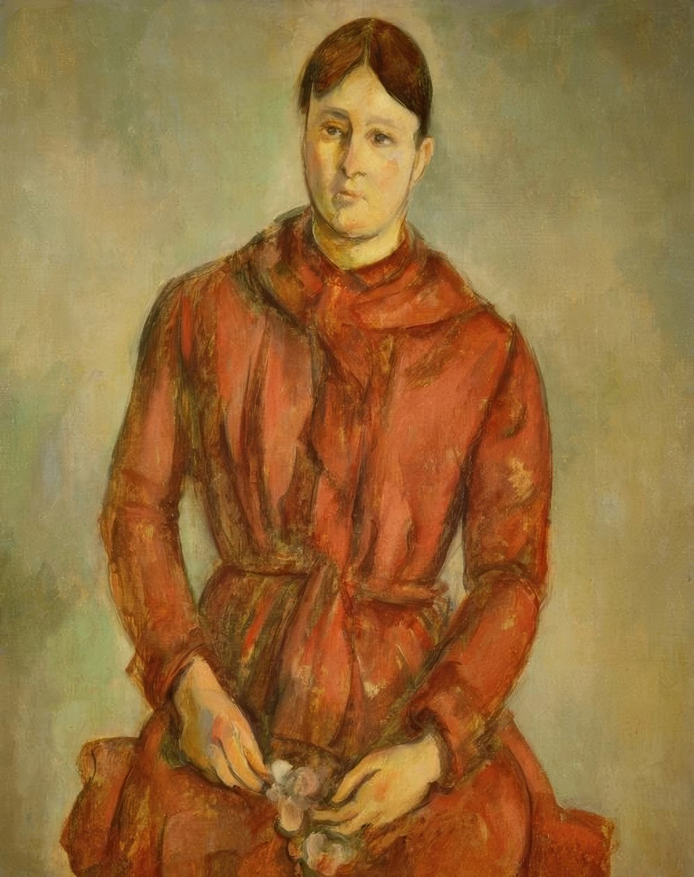 Madame Cézanne em vermelho de Paul Cézanne