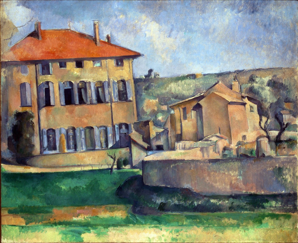 Maison et ferme a Jas de Bouffan - Casa e Fazenda em Jas de Bouffan par Cezanne, Paul (1839-1906). Óleo sobre tela, tamanho : 60x73, ca 1887, Galeria Nacional, Praga de Paul Cézanne