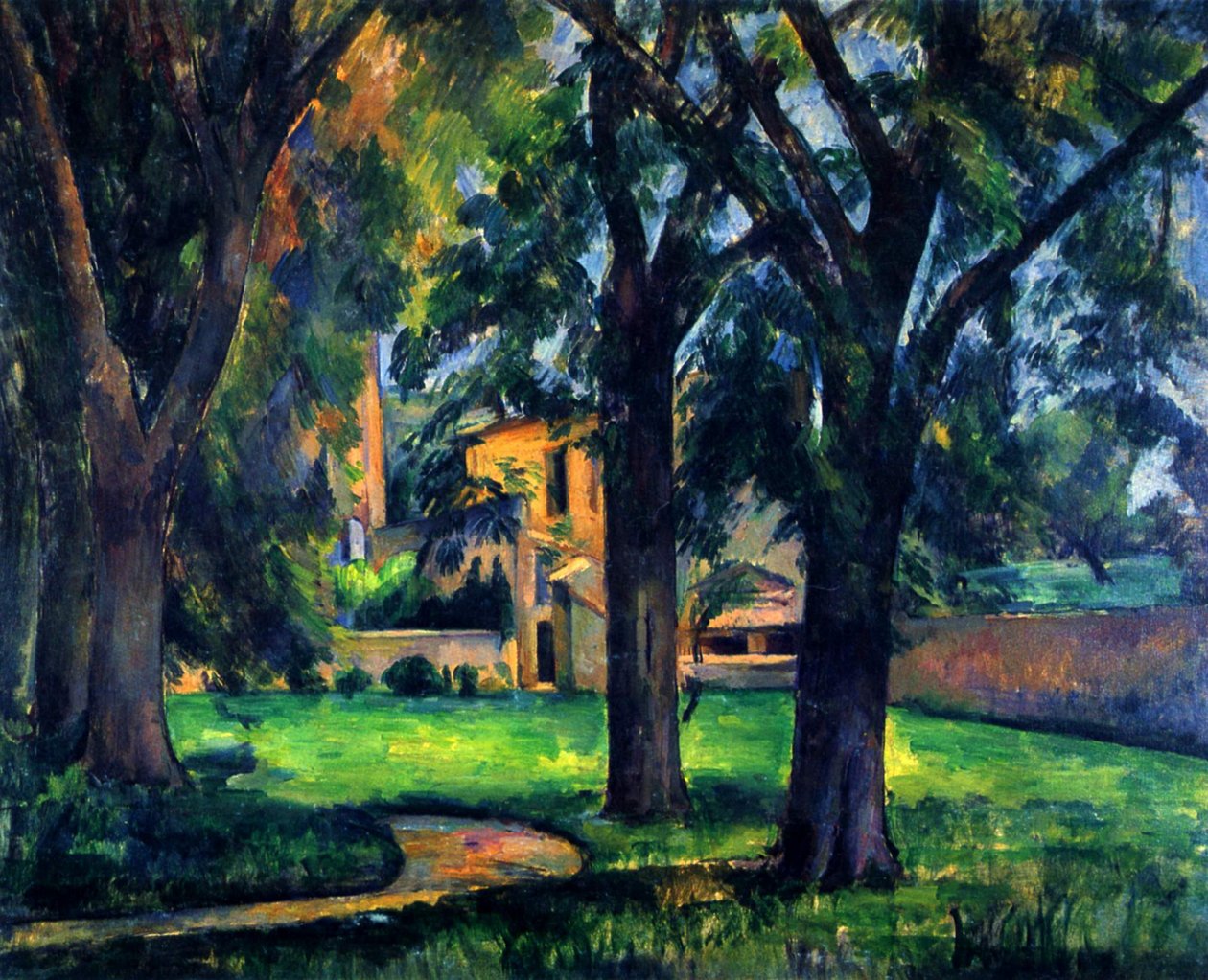 Castanheiros e quinta Jas de Bouffan de Paul Cézanne