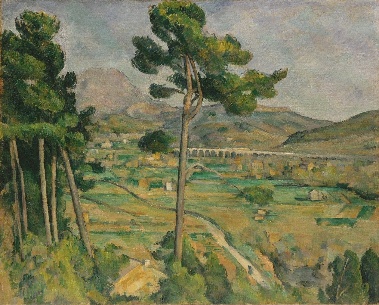 Mont Sainte-Victoire e o viaduto do vale do rio Arc, 1882-85. de Paul Cézanne