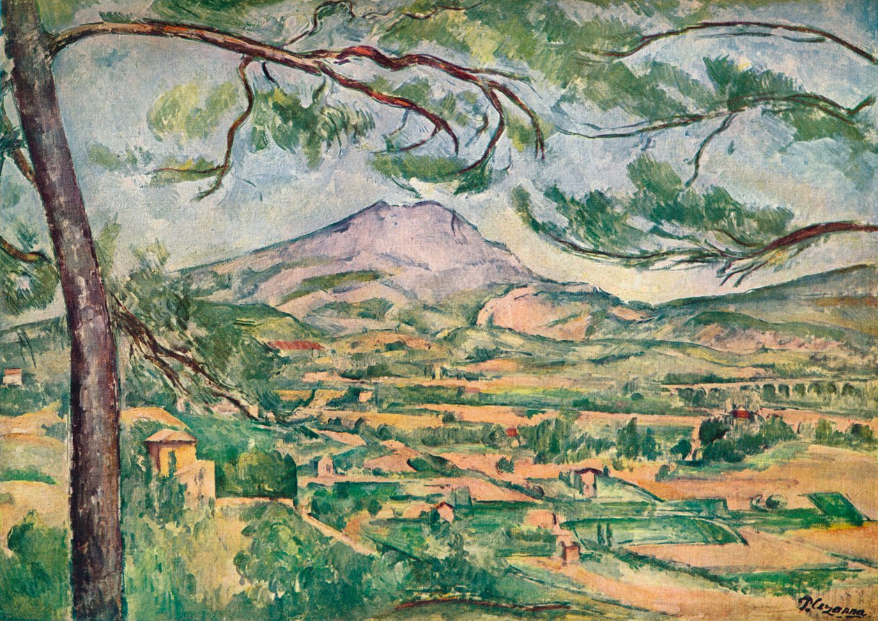 Mont Sainte-Victoire com pinho grande, c1887. de Paul Cézanne