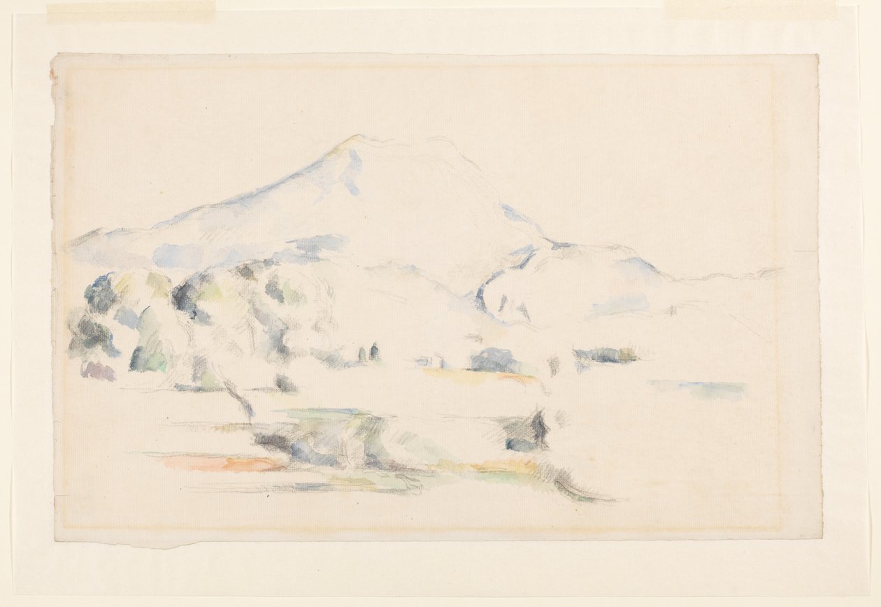 Montagne Saint-Victoire, c.1885-87 (grafite e aguarela sobre papel assentado) de Paul Cézanne