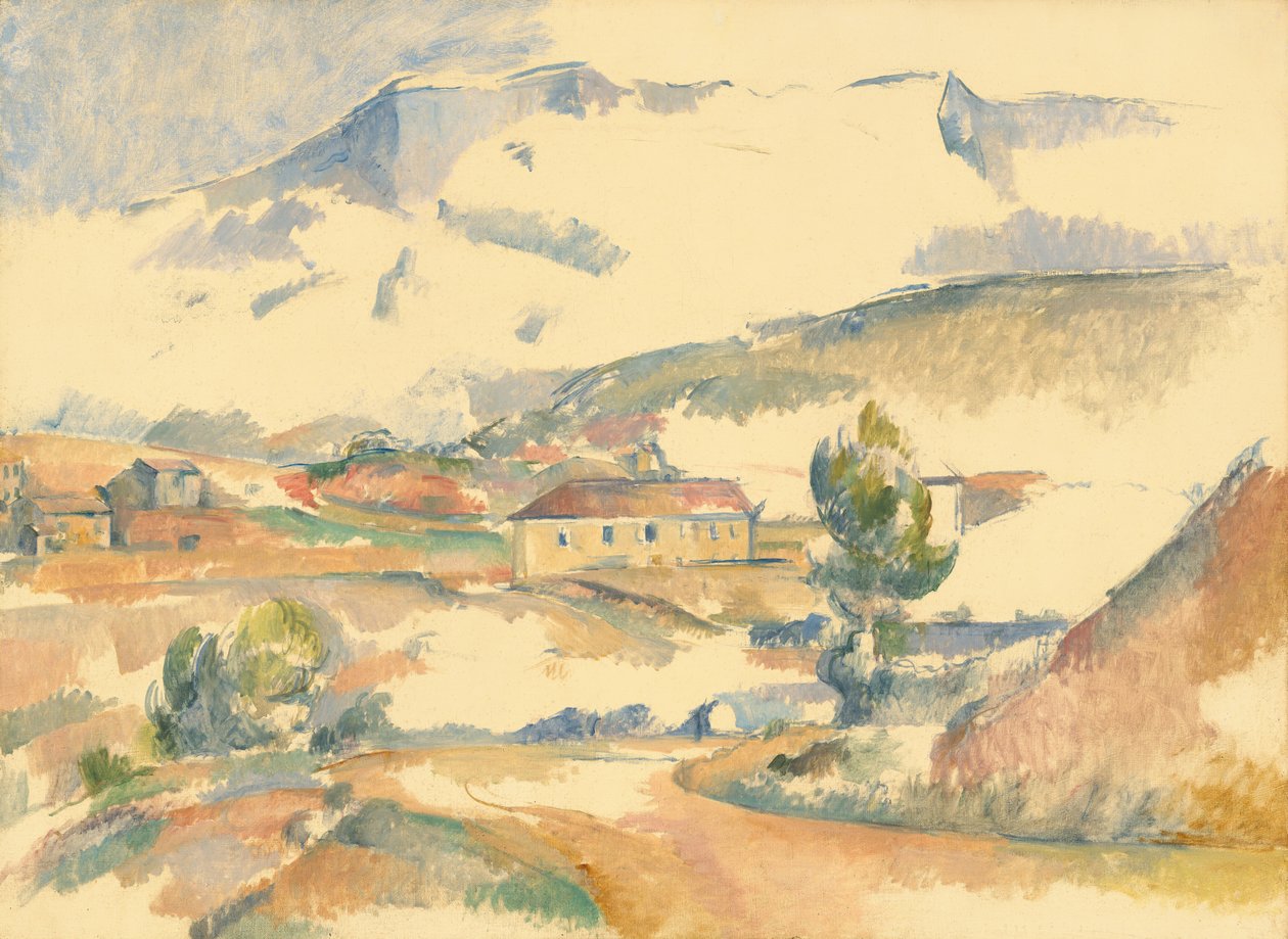 Montagne Sainte-Victoire, de perto de Gardanne, c. 1887. de Paul Cézanne