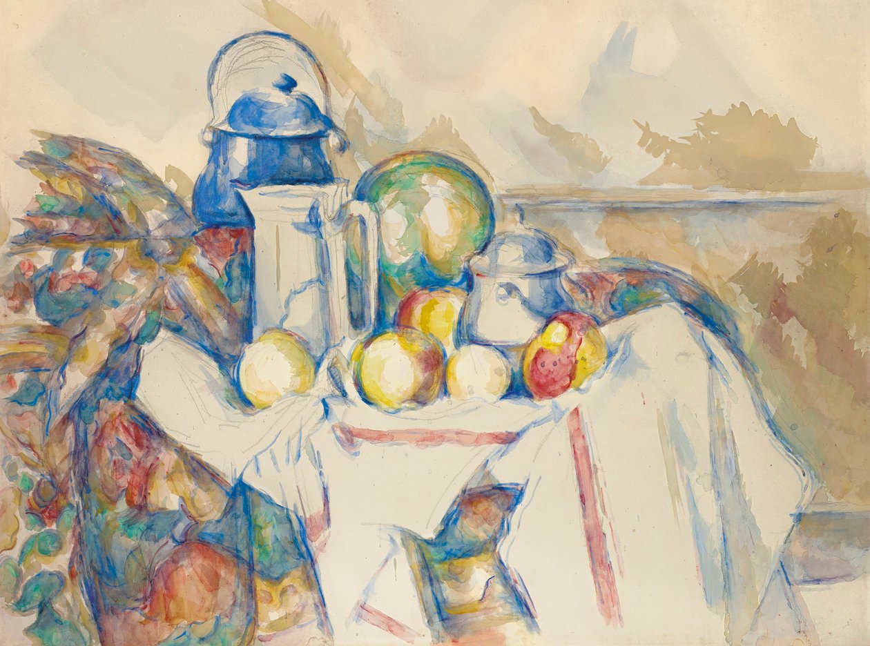 Natureza morta com leiteira, melão e açucareiro, 1900-1906. de Paul Cézanne