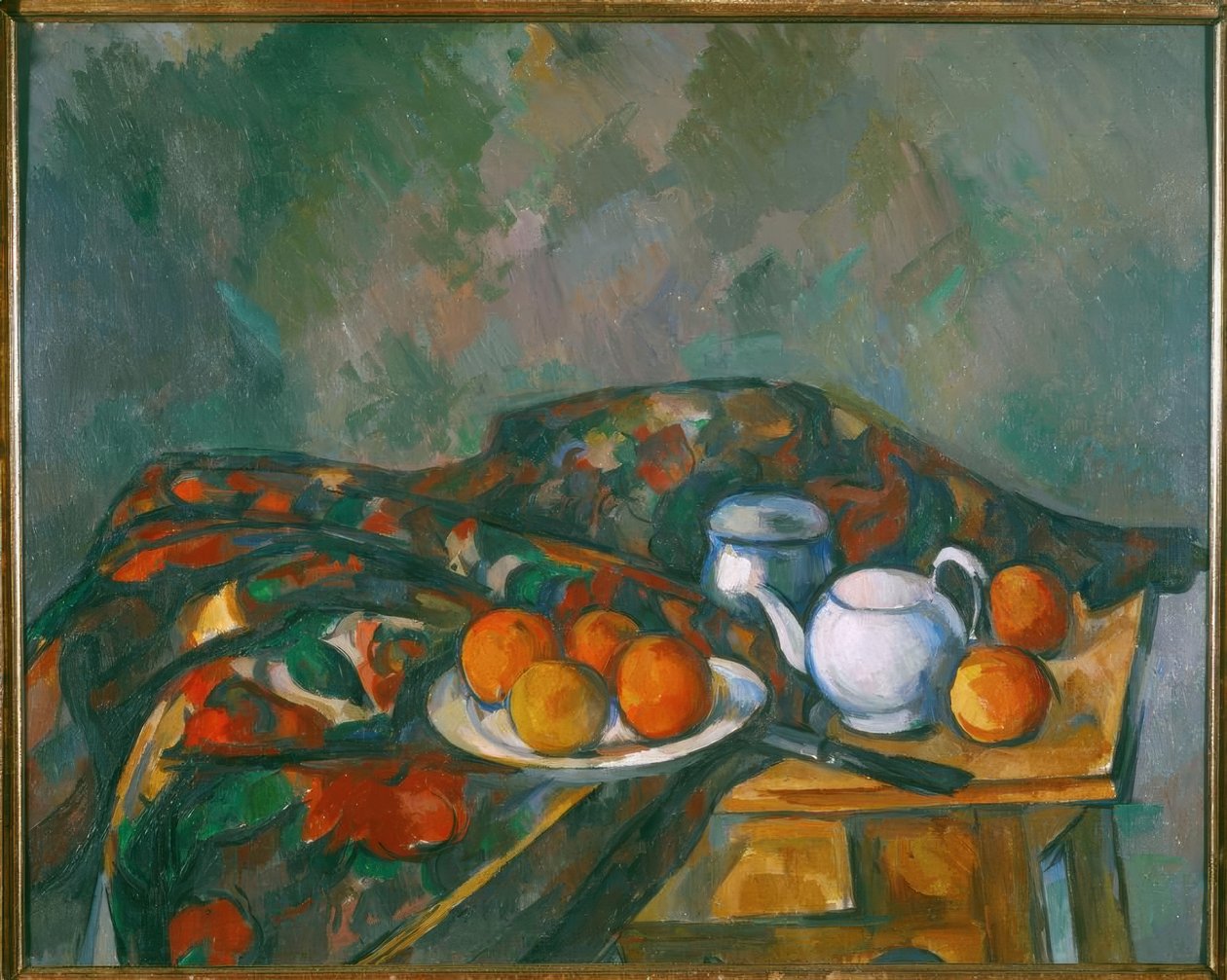 Ainda vida com o bule de chá de Paul Cézanne