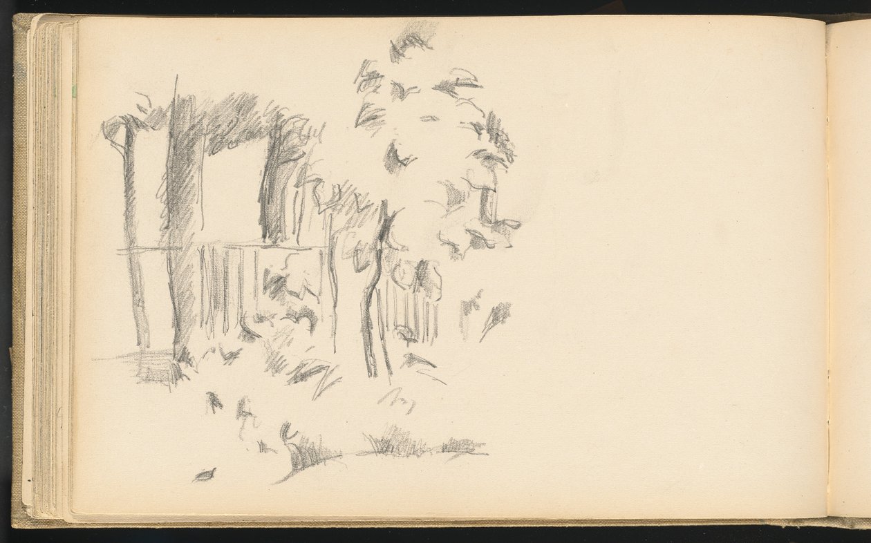 Perto da piscina em Jas de Bouffan de Paul Cézanne
