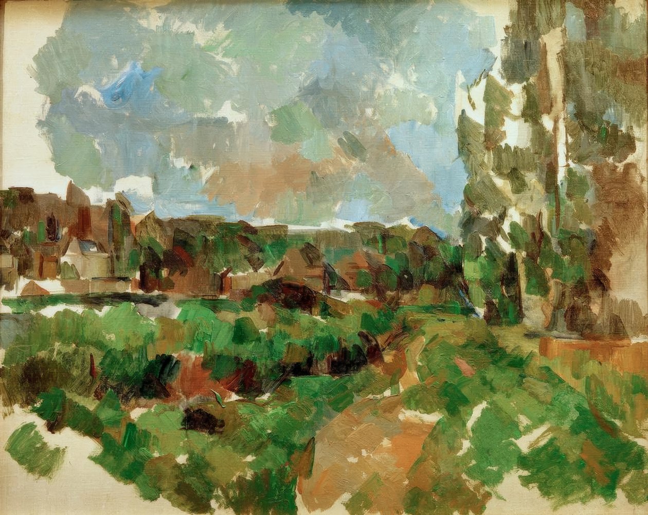 Paisagem à beira de um rio de Paul Cézanne