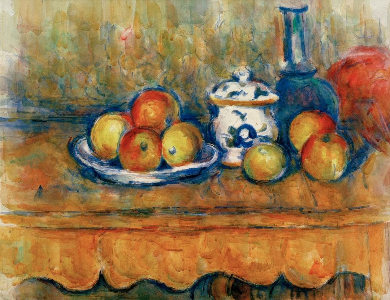 Maçãs, jarra e açúcar de Paul Cézanne