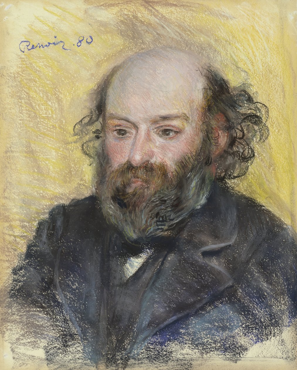 Retrato de Paul Cezanne (1839-1906) por Pierre Auguste REnoir (1841-1919) de Paul Cézanne
