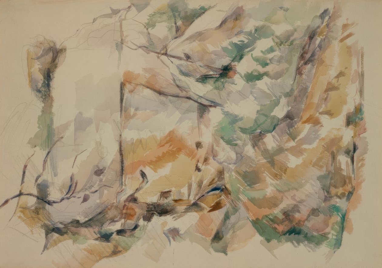 Rochas perto das cavernas acima de Château-Noir de Paul Cézanne