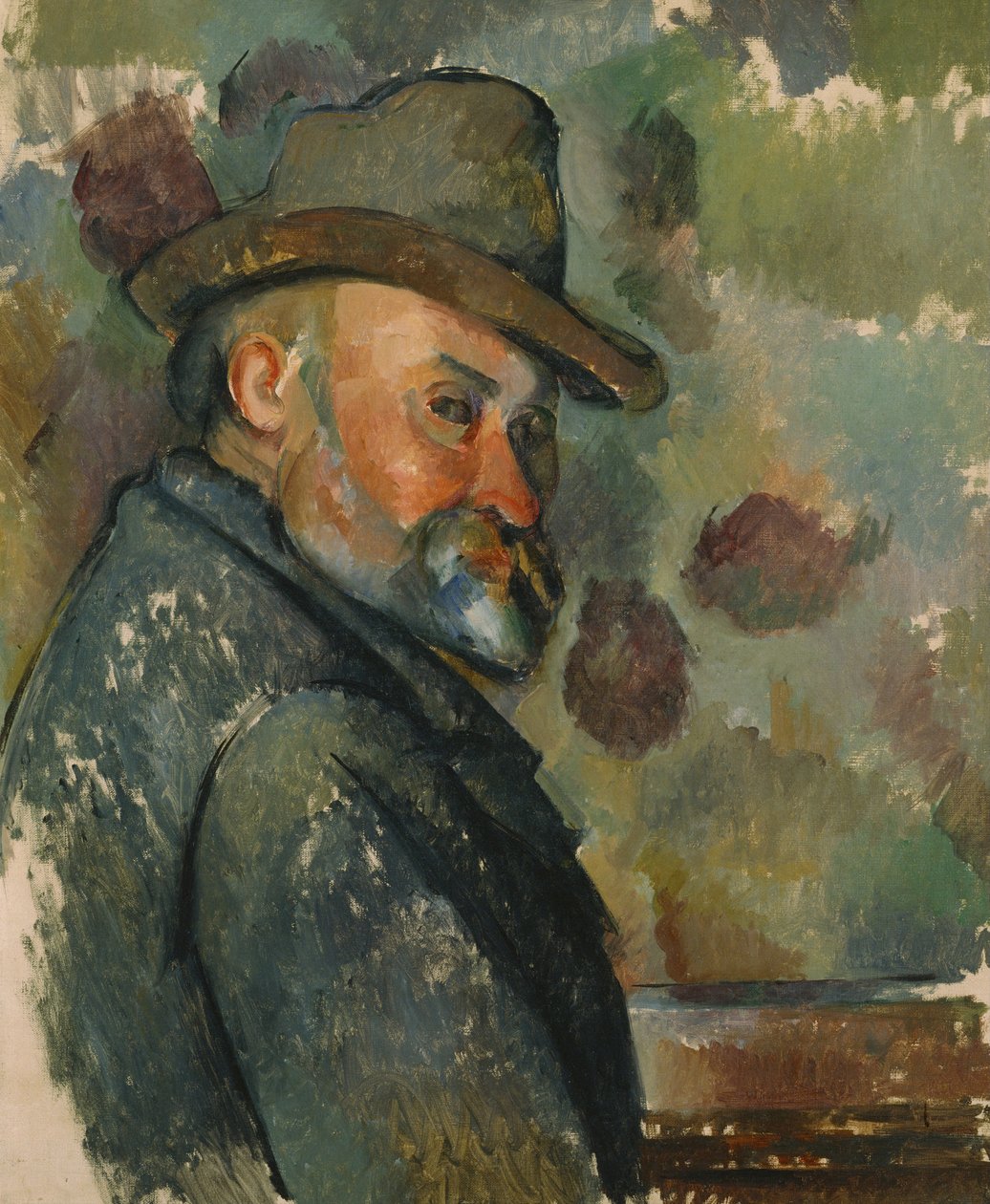 Auto-retrato em um chapéu de Paul Cézanne