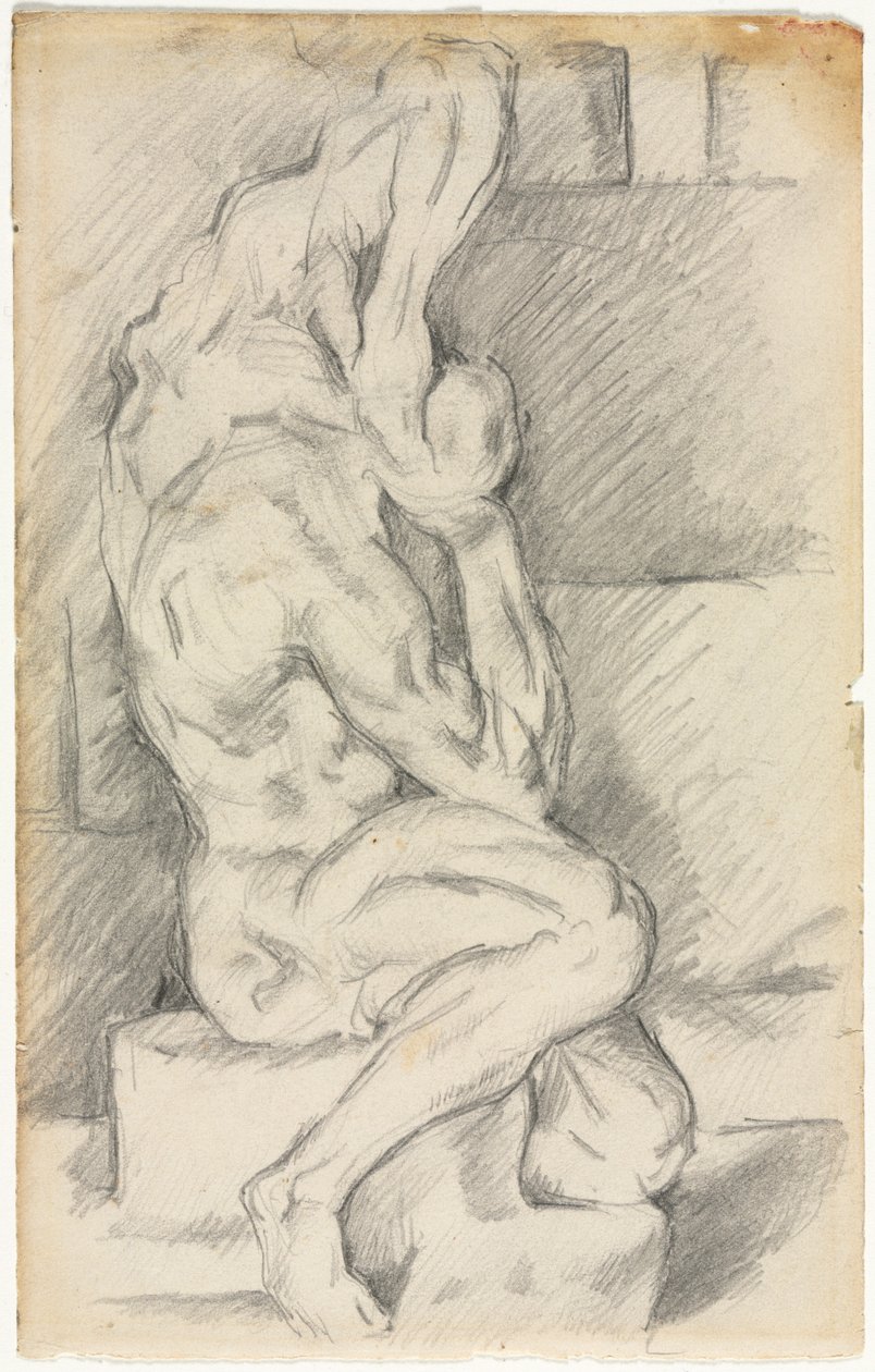 Esboço da Escultura Anatômica recto Esboço da Madame Cézanne verso, 188184. de Paul Cézanne