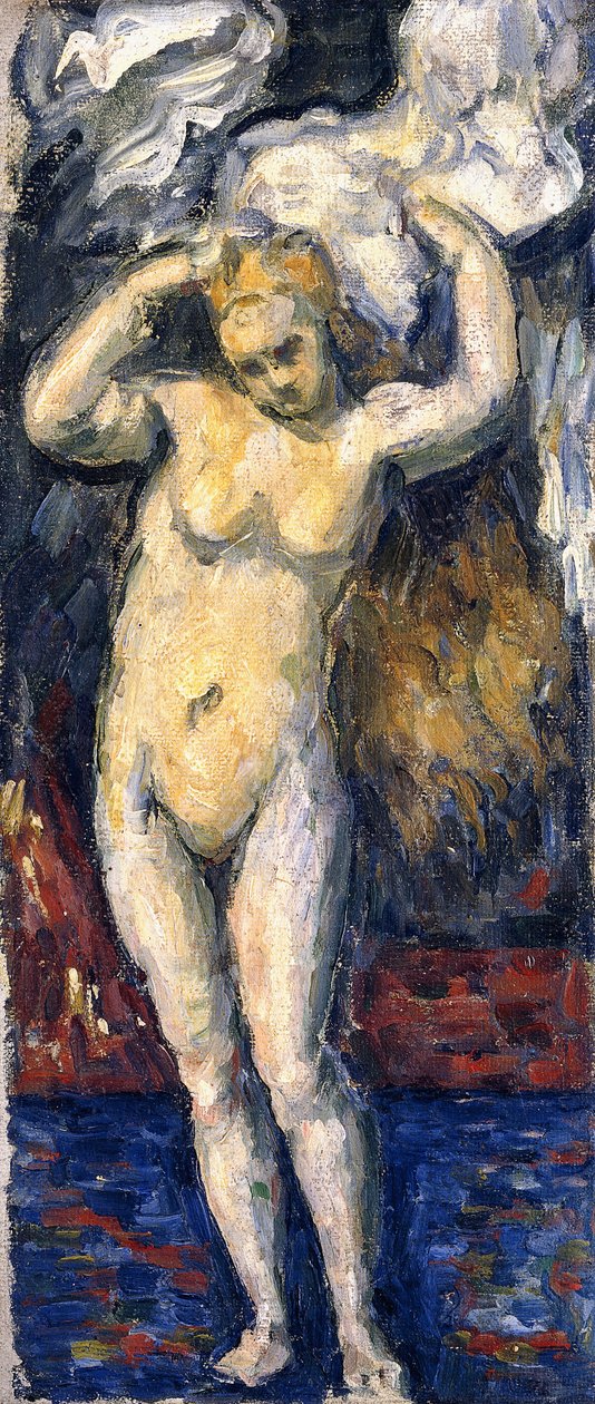 Banhista de pé, secando o cabelo, c.1869 de Paul Cézanne