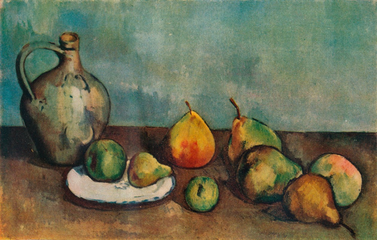 Ainda vida, jarro e fruta, 1894 de Paul Cézanne