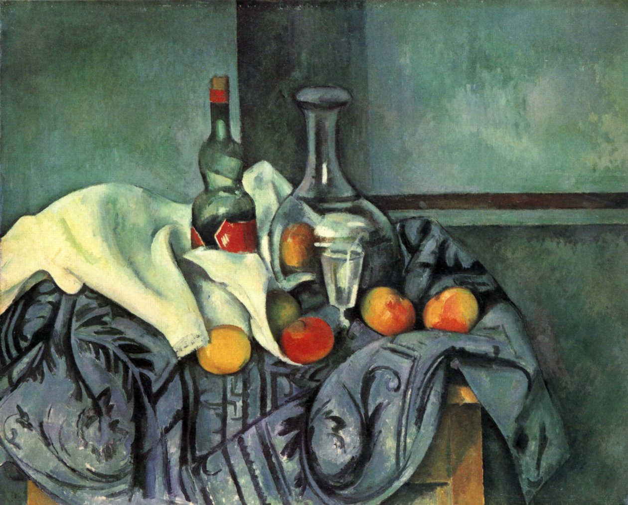 Natureza morta, garrafa de hortelã-pimenta de Paul Cézanne