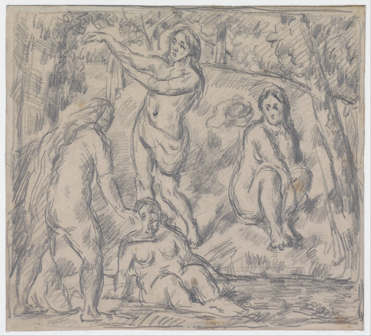 Estudo de quatro mulheres tomando banho de Paul Cézanne