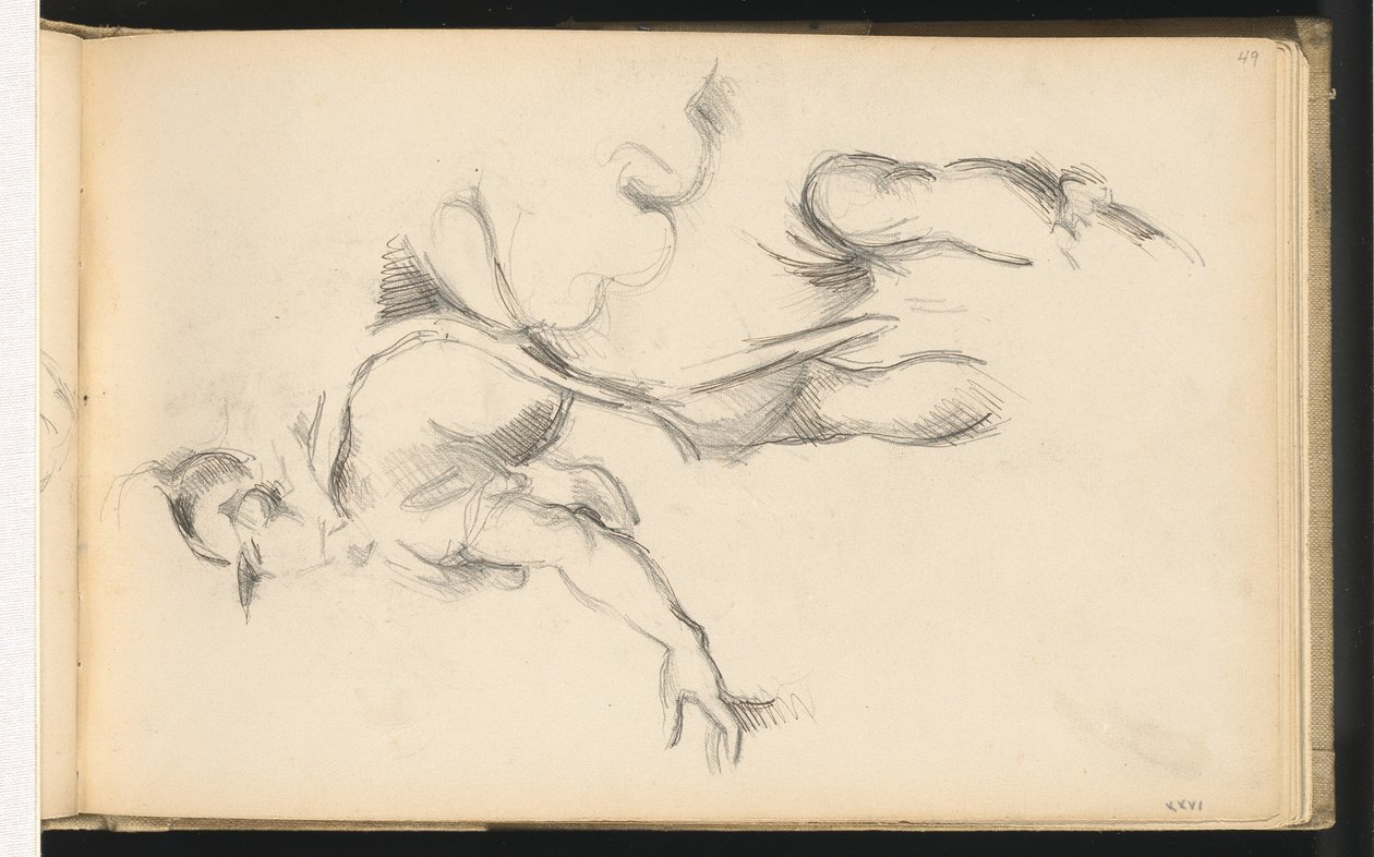 Estudo da Figura Alegórica França em A Troca das Duas Princesas de Rubens, 1882-1885. de Paul Cézanne