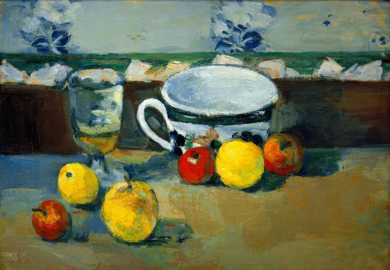 Taça, copo e frutas II de Paul Cézanne
