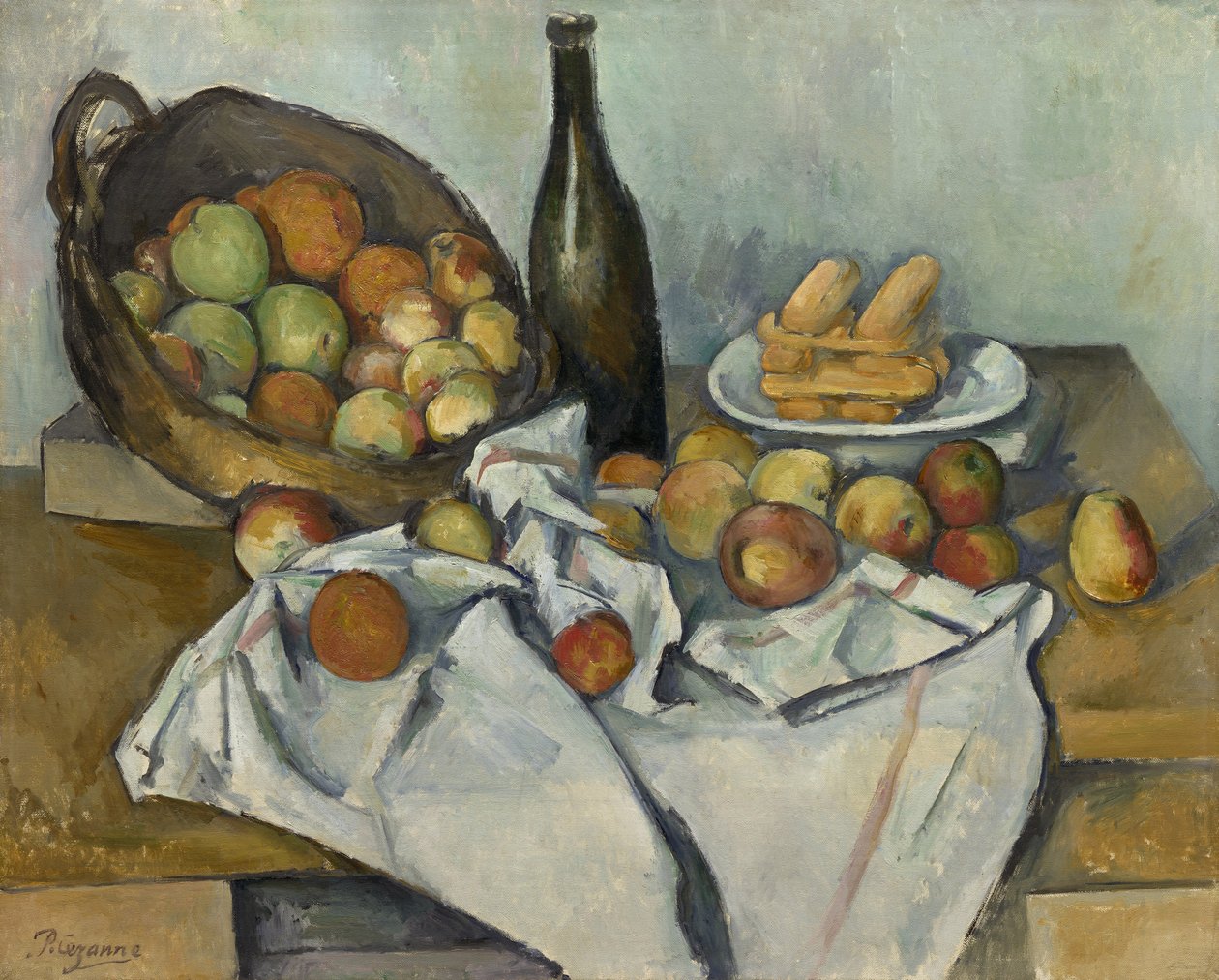 A cesta de maçãs, c.1893 de Paul Cézanne