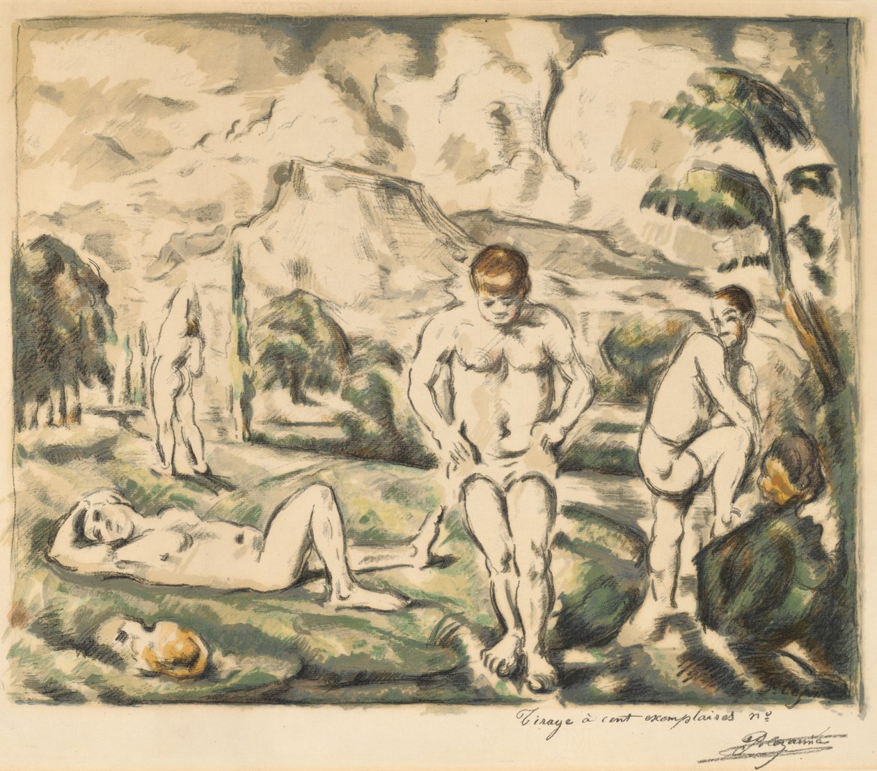 O Grande Prato dos Banhistas, 1896-1897. de Paul Cézanne