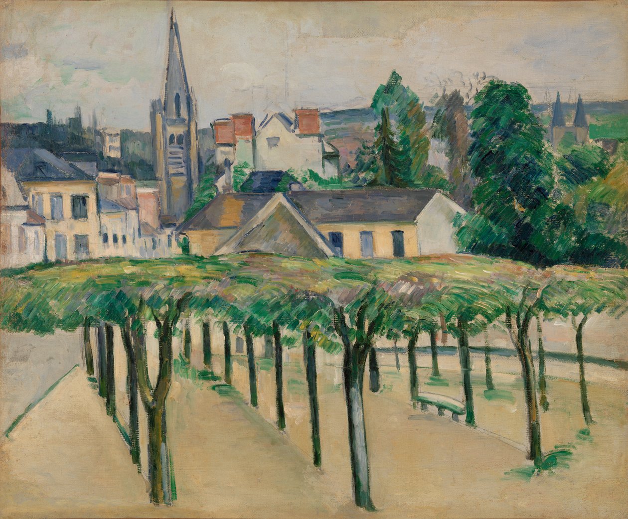 A Igreja de Saint-Aspais vista da Place de la Préfecture em Melun de Paul Cézanne