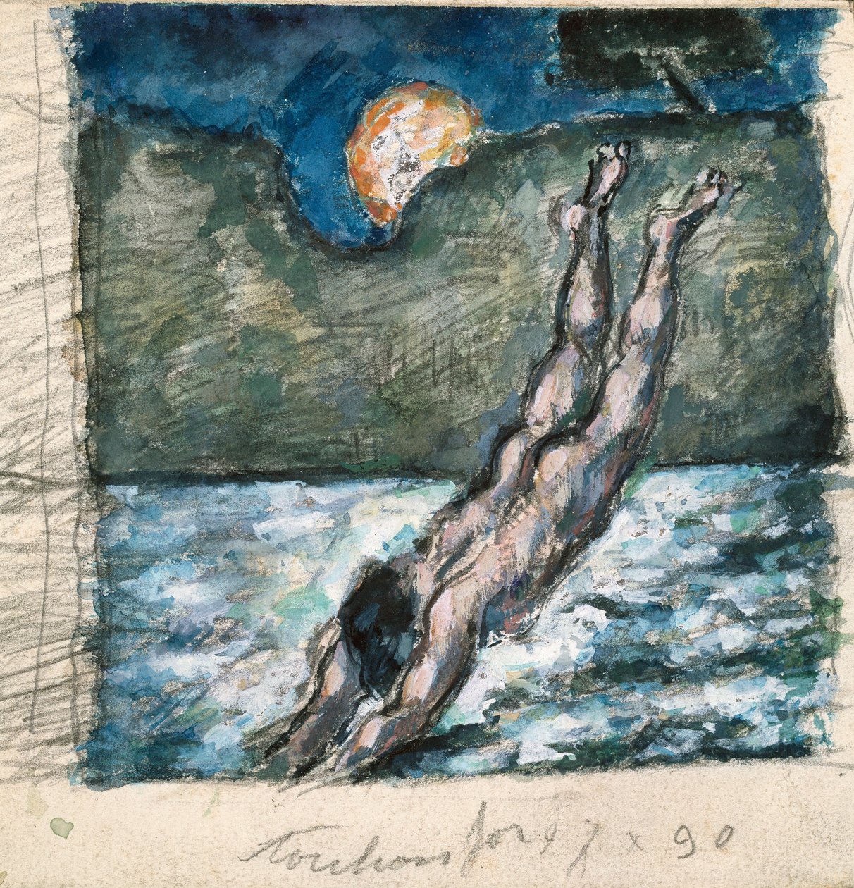 "O Mergulhador", 1867-70 de Paul Cézanne