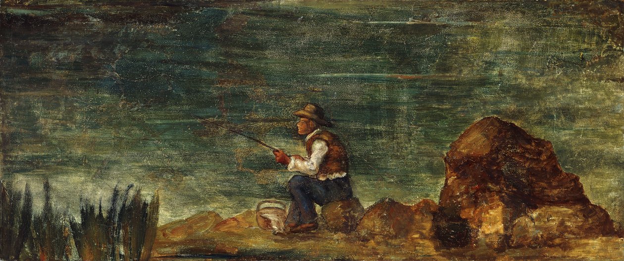 O pescador na rocha; Le Pecheur au Rocher, 1862-1864 de Paul Cézanne