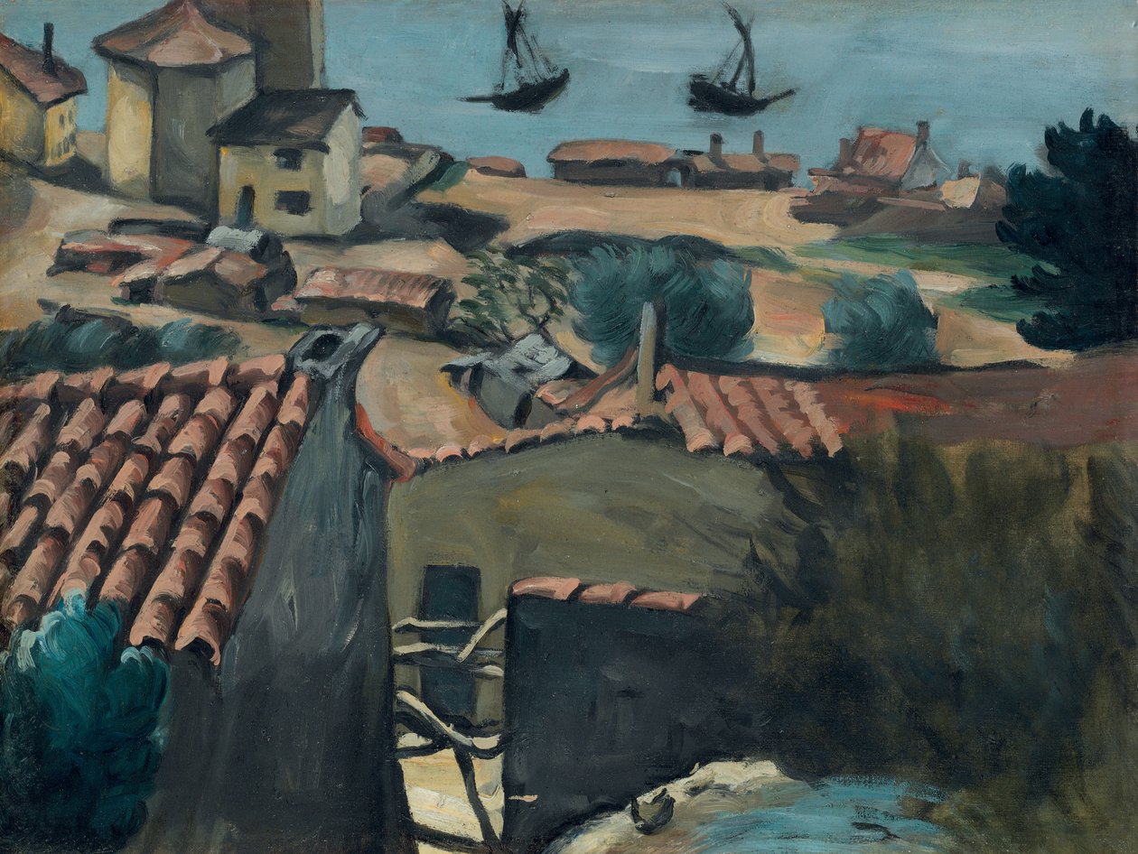 A vila de pescadores em L "Estaque; A vila piscatória de Estaque, c.1870 de Paul Cézanne