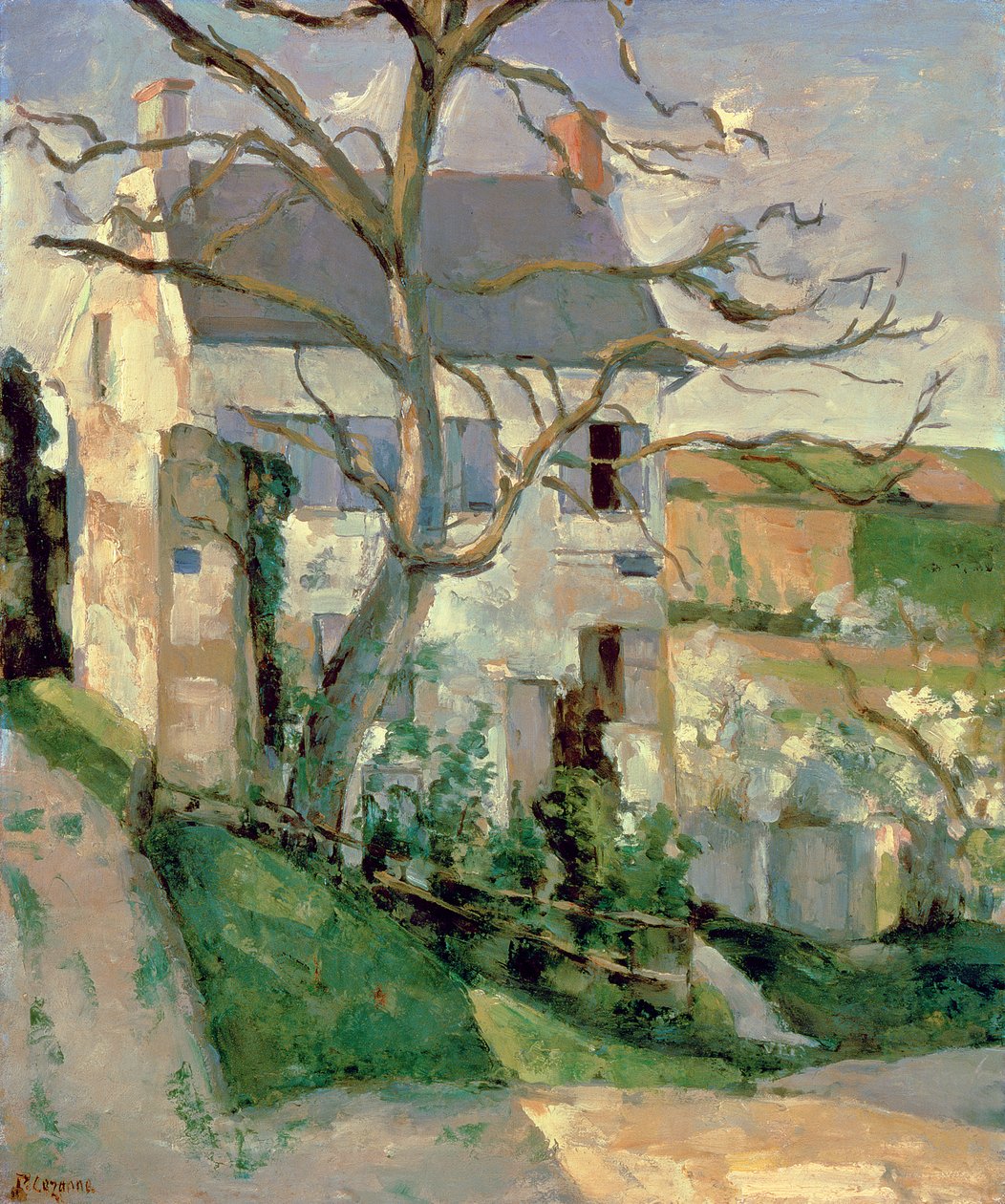 A Casa e a Árvore, c.1873-74 de Paul Cézanne