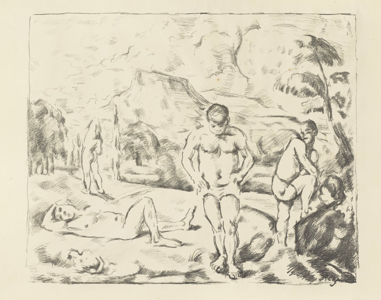 Os grandes banhistas, 1896-97 de Paul Cézanne