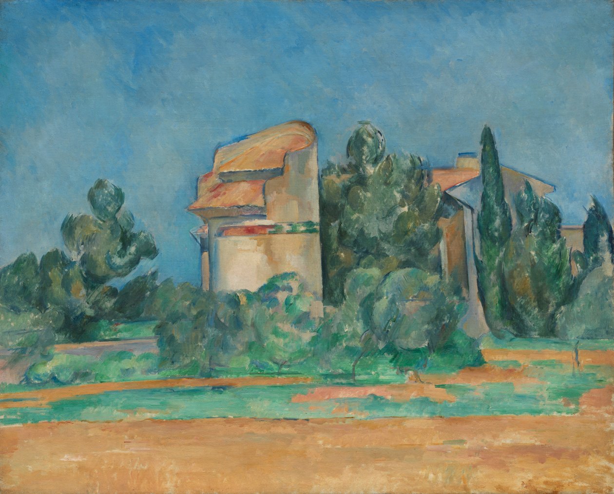 A torre do pombo em Bellevue, 1890. de Paul Cézanne
