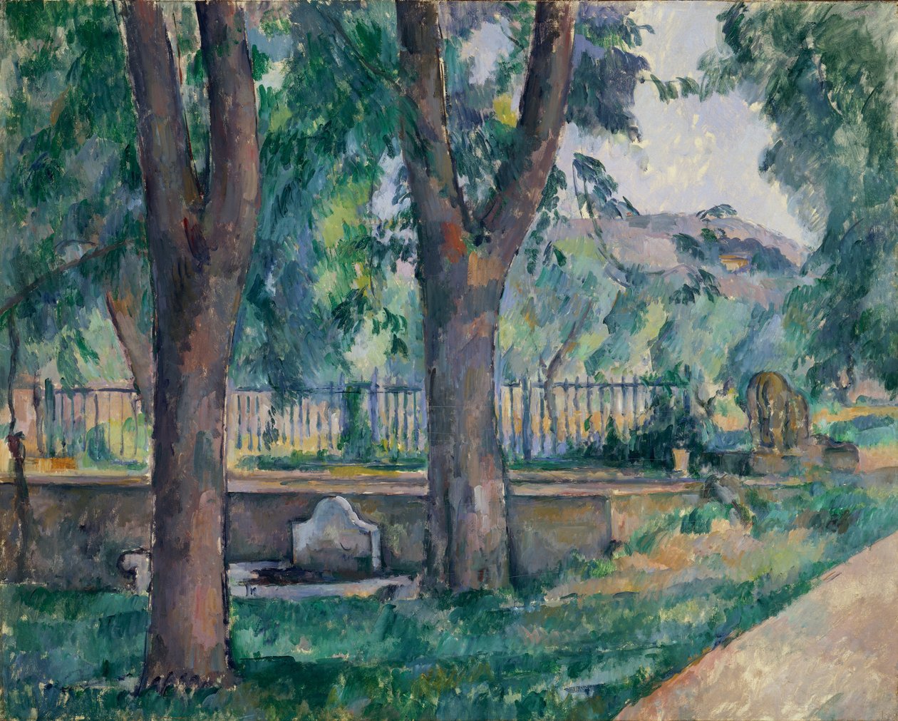 A piscina em Jas de Bouffan, ca. 1885-86. de Paul Cézanne