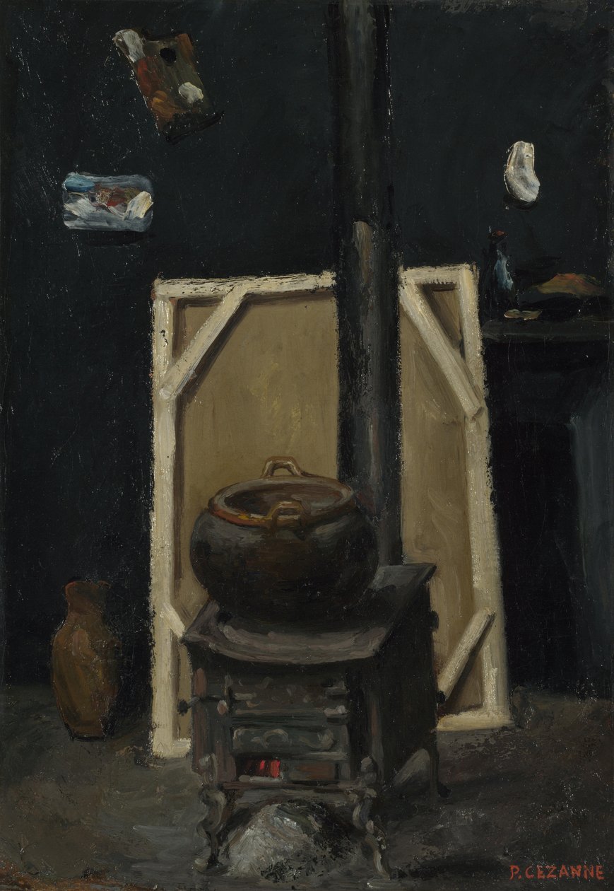 O fogão no estúdio, ca 1865 de Paul Cézanne